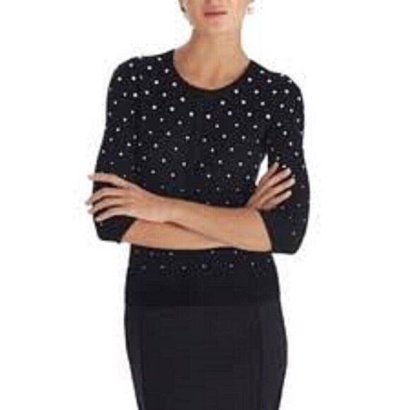 White House Black Market Gradient Pearl Wool Blend Cardigan - Picture 1 of 10